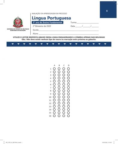 AAP 2° bimestre de lingua portuguesa