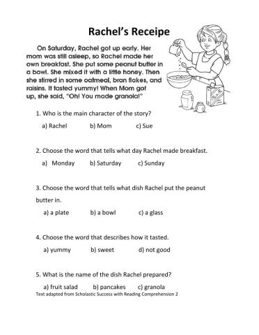 Rachel's Receipe Reading