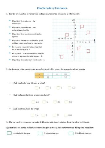 Coordenadas y funciones
