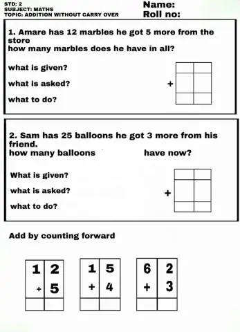 Addition without carry over