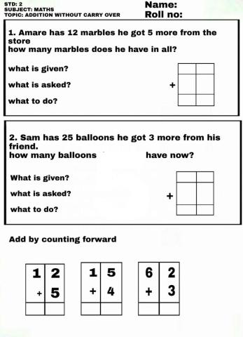 Addition without carry over