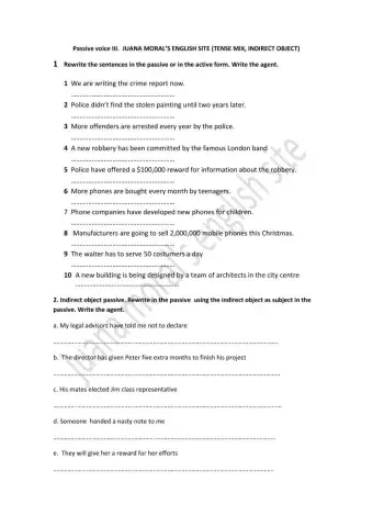 Passive voice: indirect object, tense mix and rewriting