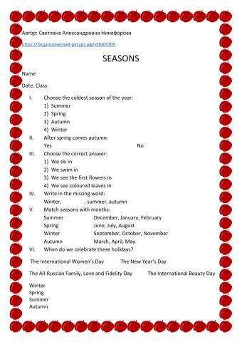 Seasons-beginner's level