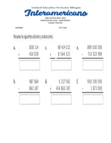 Sumas y restas