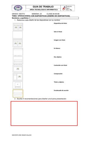 Diseño de  diapositivas