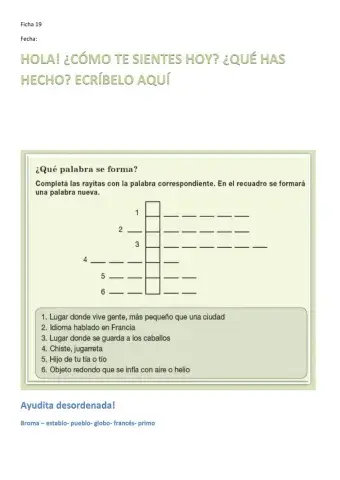 Comprensión lectora ficha 19.3