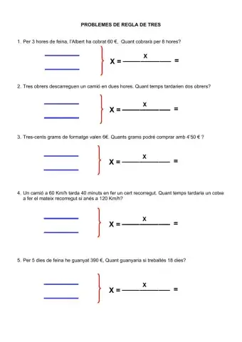 Problemes regla de tres