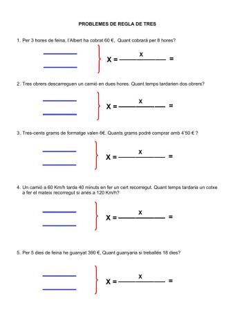 Problemes regla de tres