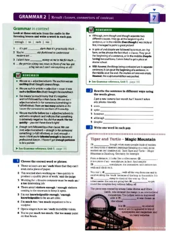 Result clauses - linking words of contrast