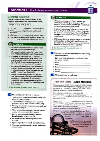 Result clauses - linking words of contrast