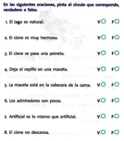 Preguntas de lectura: El cisne