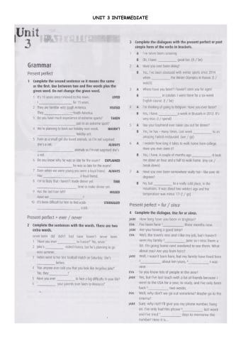 Workbook Unit 3 intermediate