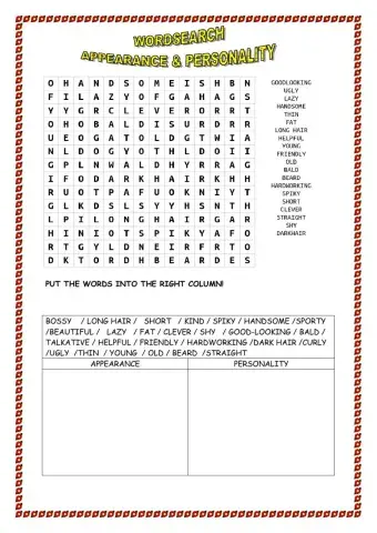 Personality and physical description