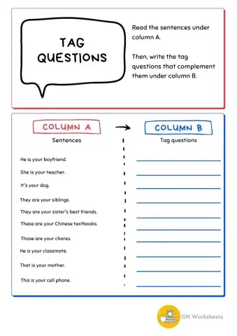 Tag questions - to be