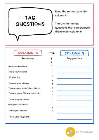 Tag questions - to be