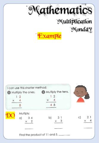Week 22 - Mathematics - Monday