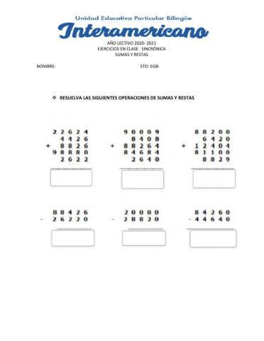 Sumas y restas
