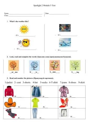 Spotlight 2 Module 5 Test