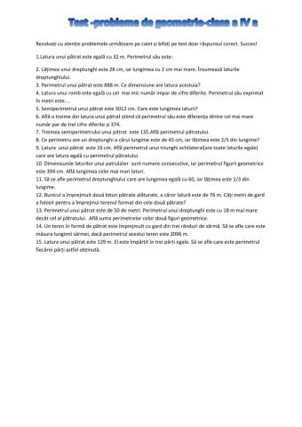 Probleme de geometrie-Perimetru