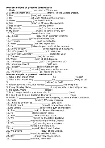 Present simple or present continuous