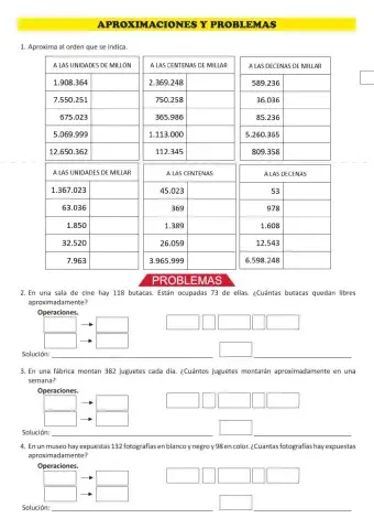 Aproximaciones y estimaciones