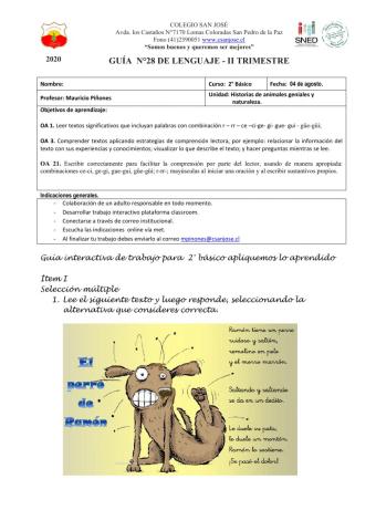 Guía 2° básico, uso de ce-ci-r-rr-ge-gi-gue-gui