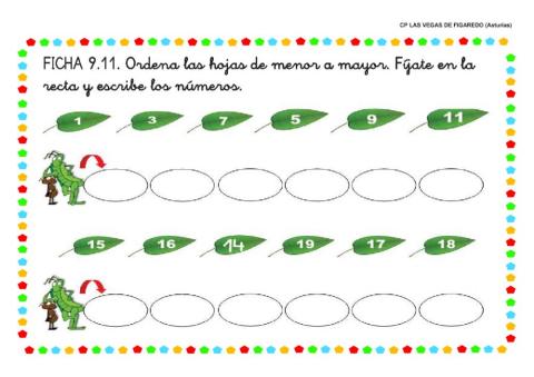 Ordena de menor a mayor