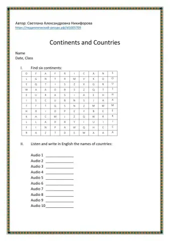 Continents and Countries
