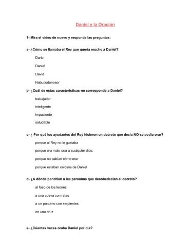 Daniel y la oración