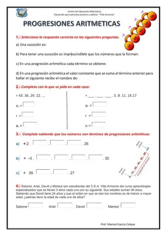 Progresiones aritméticas