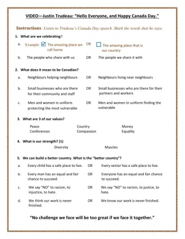 Trudeau Canada Day Speech 2020