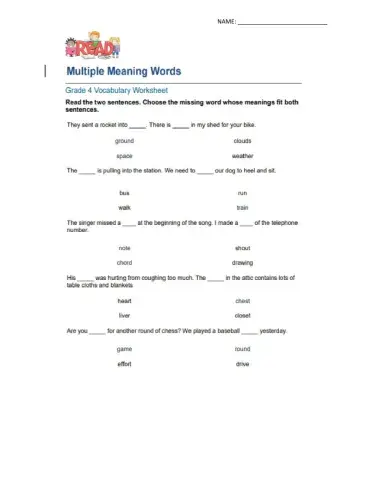 Multiple Meaning Words