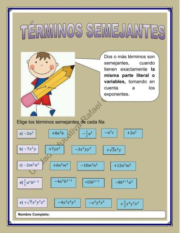 Reconocemos términos semejantes