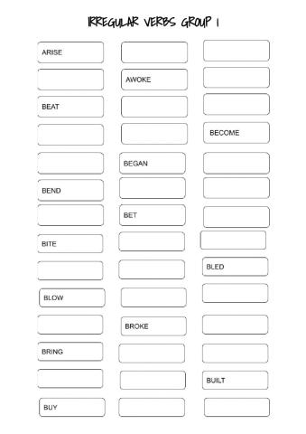 Irregular verbs group 1