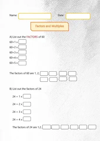 Factor and Multiples