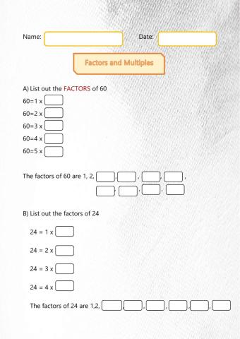 Factor and Multiples