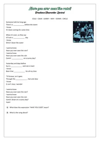 Have you ever seen the rain