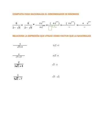 Racionalizacion de denominador binomios