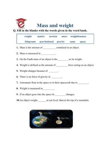 Mass and weight