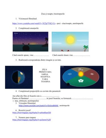 Ziua-noaptea.Anotimpurile