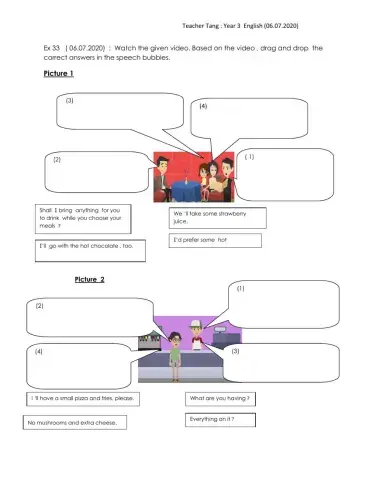 Conversation in a restaurant