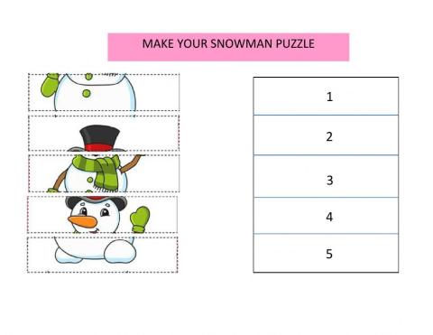 Make your snowman puzzle