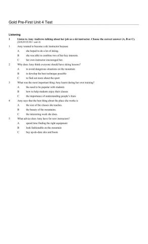 Gold pre first unit test 4
