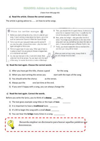 READING: Advice on how to do something