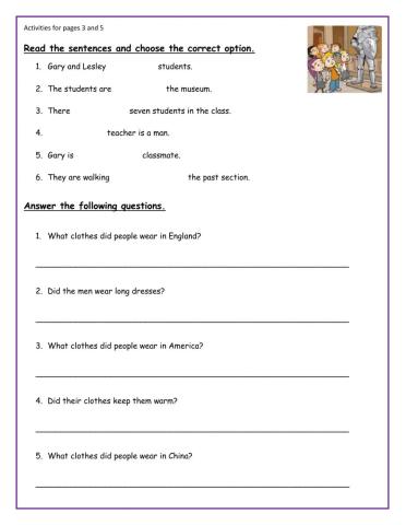 Activities for pages3 and 5