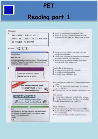 PET - Reading part 1