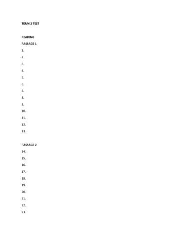 Term 2 Test