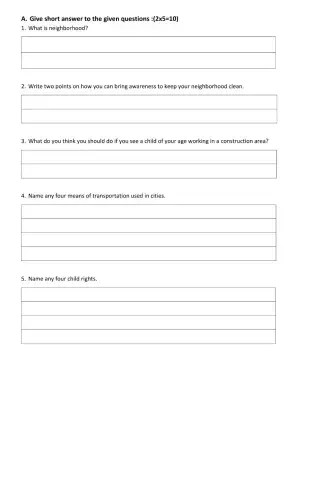 Short answer questions