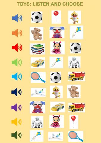 Toys: listen and choose