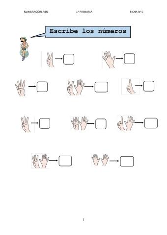 NUMERACIÓN ABN 1º PRIMARIA FICHA 1